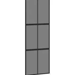 vidaXL Puerta corredera con herrajes negro 76x205 cm vidrio templado Negro y transparente oscuro Outlet