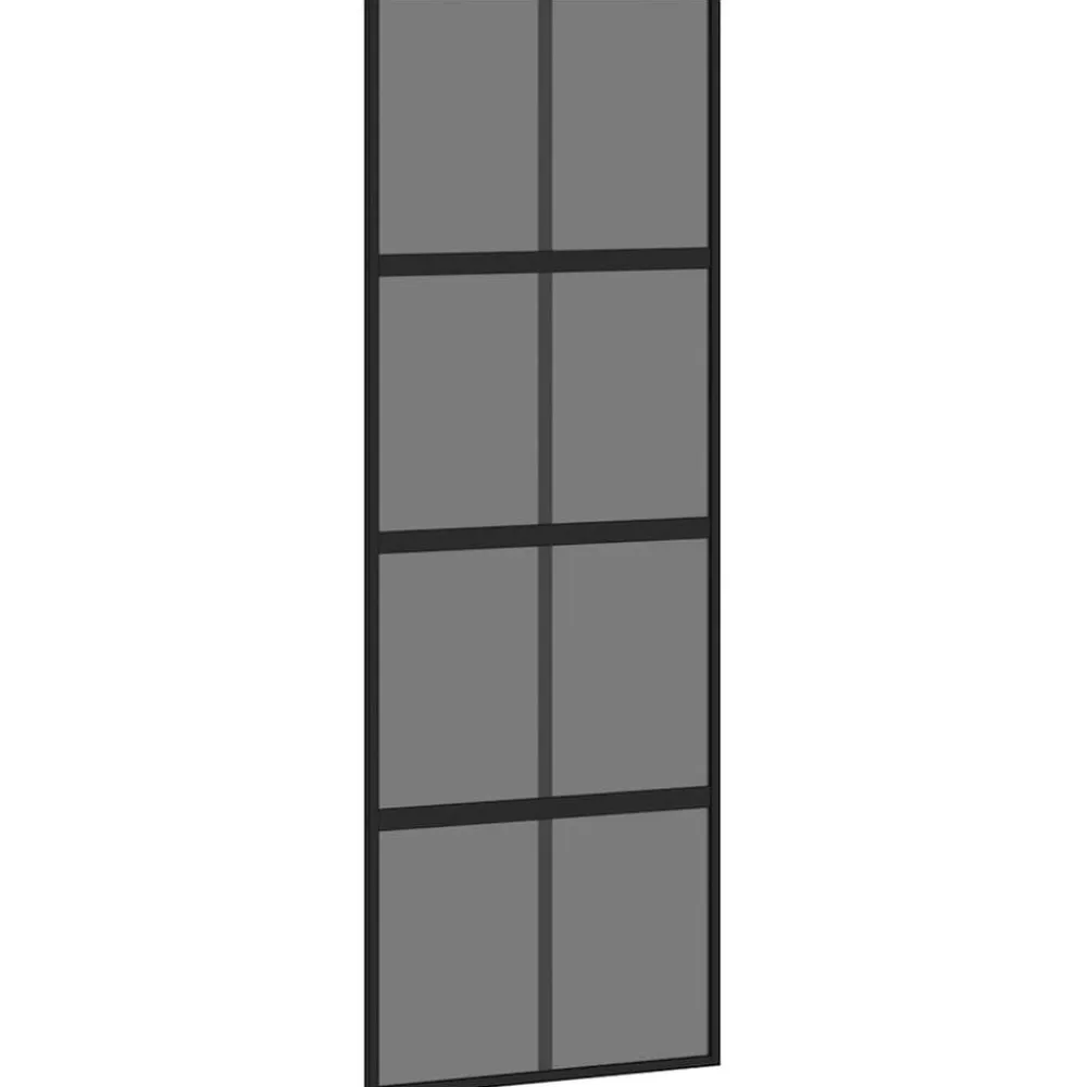 vidaXL Materiales De Construcción-Puerta corredera con herrajes negro 76x205 cm vidrio templado