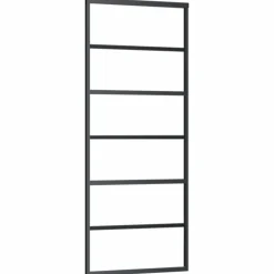 vidaXL Puerta corredera con herrajes ESG vidrio y aluminio 76x205 cm Best