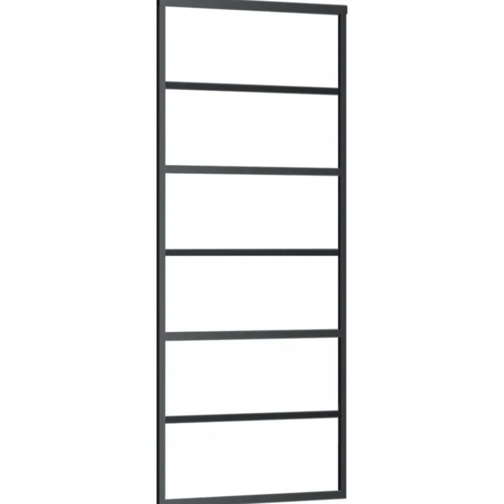 vidaXL Puerta corredera con herrajes ESG vidrio y aluminio 76x205 cm Best
