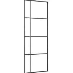 vidaXL Puerta corredera con juego herrajes negro 76x205 cm ESG vidrio Discount