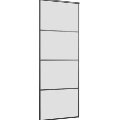 vidaXL Puerta corredera con juego herrajes 76x205 cm ESG vidrio Negro Hot
