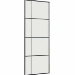 vidaXL Puerta corredera con juego herrajes negro 76x205 cm ESG vidrio Online