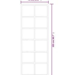 vidaXL Materiales De Construcción-Puerta corredera con herrajes ESG vidrio y aluminio 76x205 cm