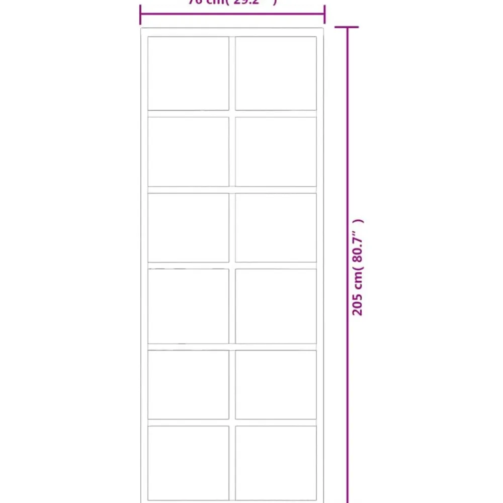 vidaXL Materiales De Construcción-Puerta corredera con herrajes ESG vidrio y aluminio 76x205 cm