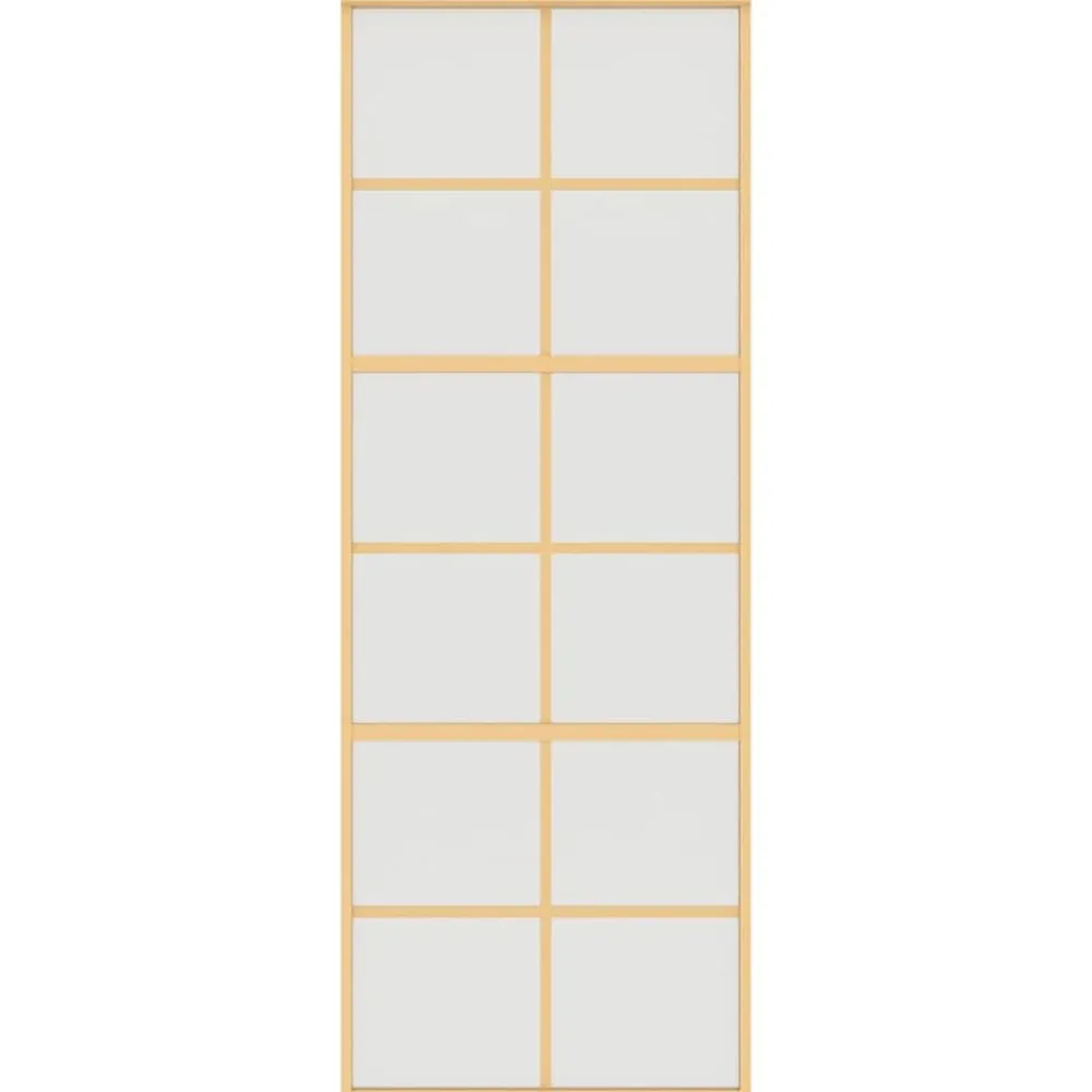 vidaXL Puerta corredera dorada vidrio ESG esmerilado aluminio 76x205cm Dorado y mate Online