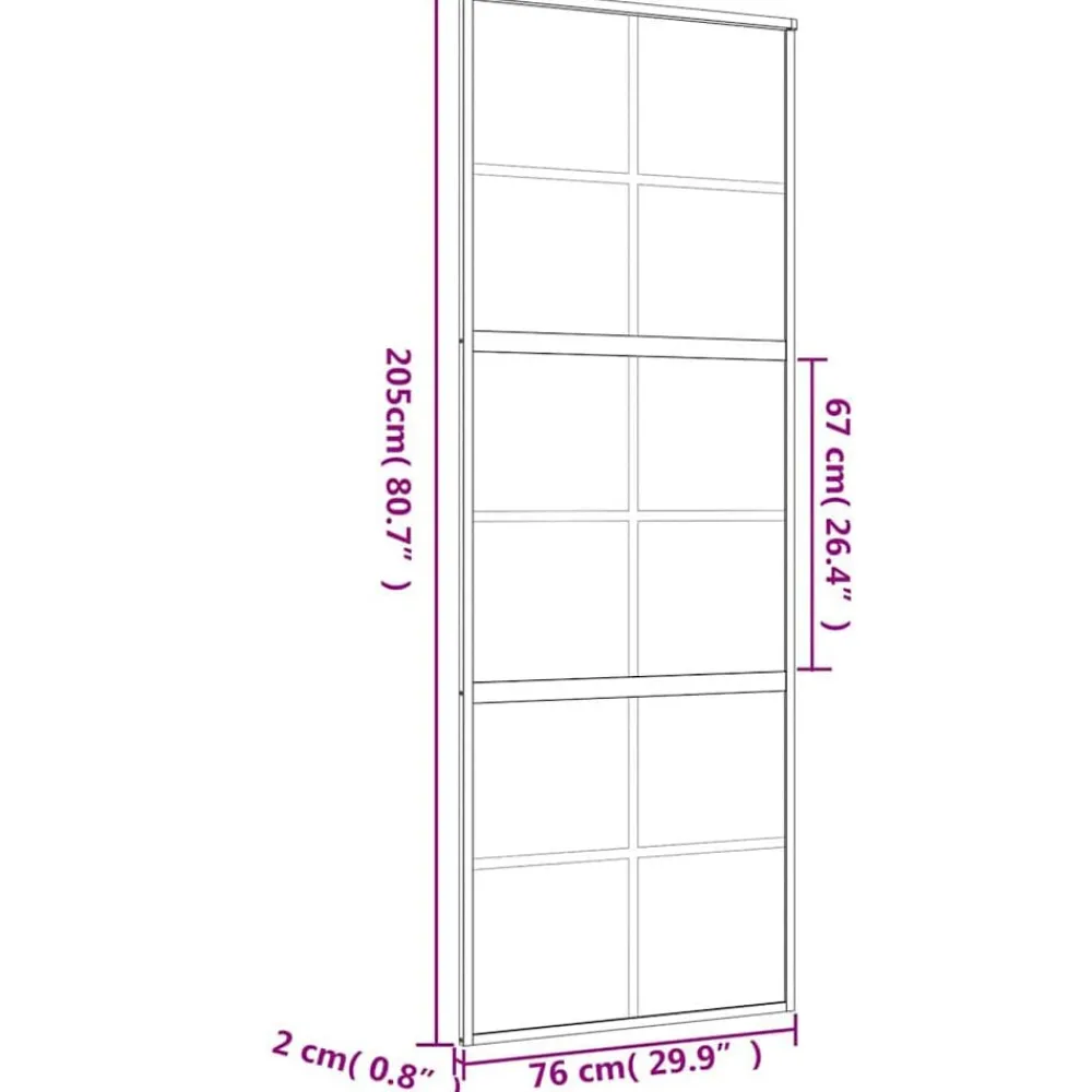 vidaXL Puerta corredera dorada vidrio ESG esmerilado aluminio 76x205cm Dorado y mate Online
