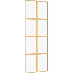 vidaXL Materiales De Construcción-Puerta corredera dorada de vidrio ESG transparente y aluminio