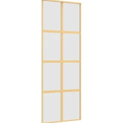 vidaXL Puerta corredera dorada vidrio ESG esmerilado aluminio 76x205cm Dorado Discount