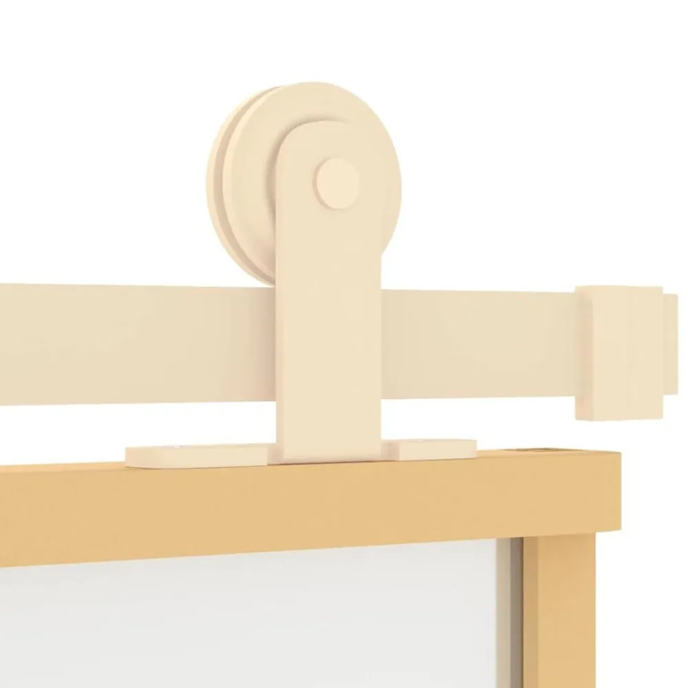 vidaXL Materiales De Construcción-Puerta corredera dorada vidrio ESG esmerilado aluminio 76x205cm