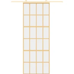 vidaXL Puerta corredera dorada de vidrio ESG transparente y aluminio Dorado Discount