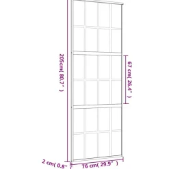 vidaXL Puerta corredera dorada de vidrio ESG transparente y aluminio Dorado Discount