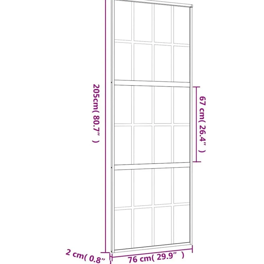 vidaXL Puerta corredera dorada de vidrio ESG transparente y aluminio Dorado Discount