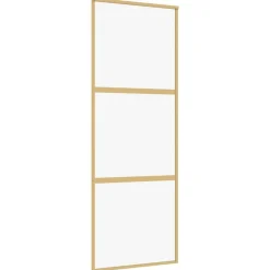 vidaXL Puerta corredera dorada de vidrio ESG transparente y aluminio Dorado Online
