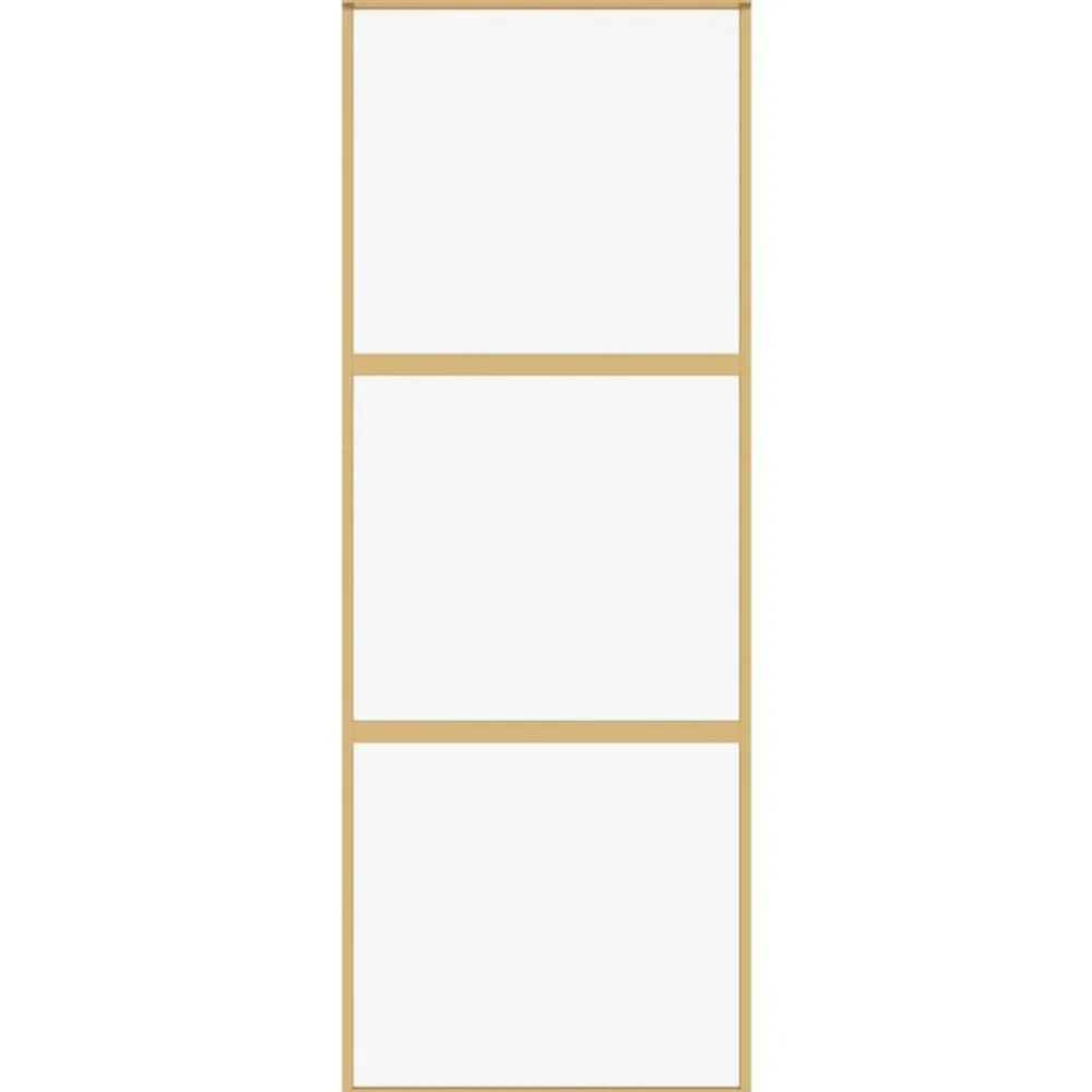 vidaXL Puerta corredera dorada de vidrio ESG transparente y aluminio Dorado Online