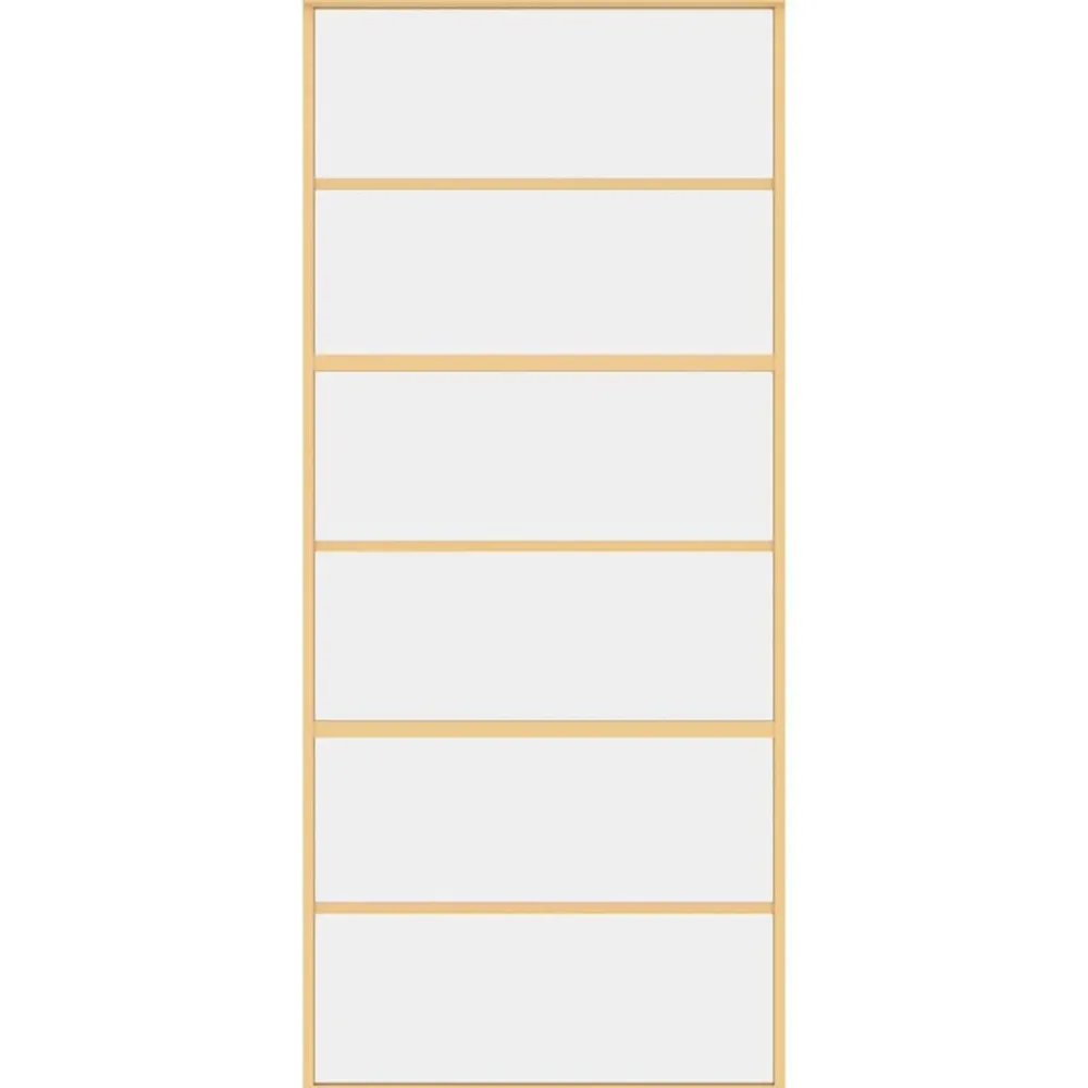 vidaXL Puerta corredera dorada de vidrio ESG transparente y aluminio Dorado Discount