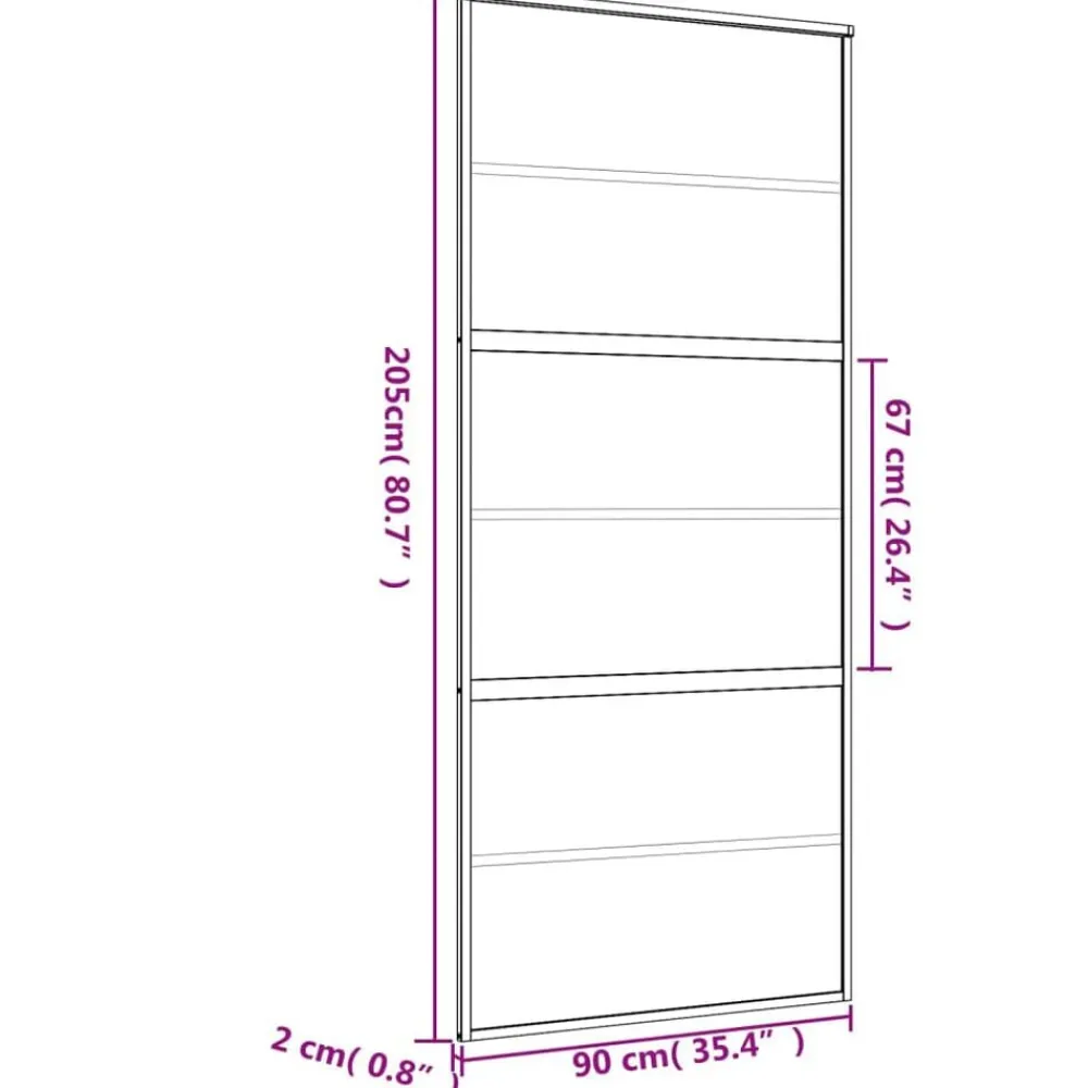 vidaXL Puerta corredera dorada de vidrio ESG transparente y aluminio Dorado Discount