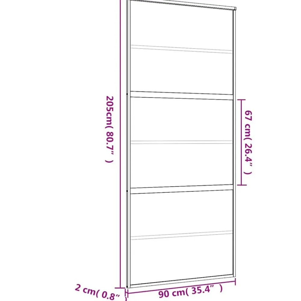 vidaXL Puerta corredera dorada de vidrio ESG transparente y aluminio Dorado Discount