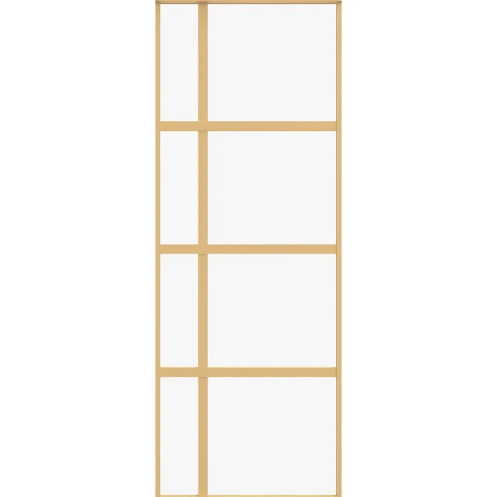 vidaXL Puerta corredera dorada de vidrio ESG transparente y aluminio Dorado Best