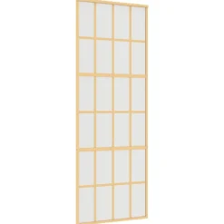 vidaXL Puerta corredera dorada vidrio ESG esmerilado aluminio 76x205cm Dorado y mate Clearance
