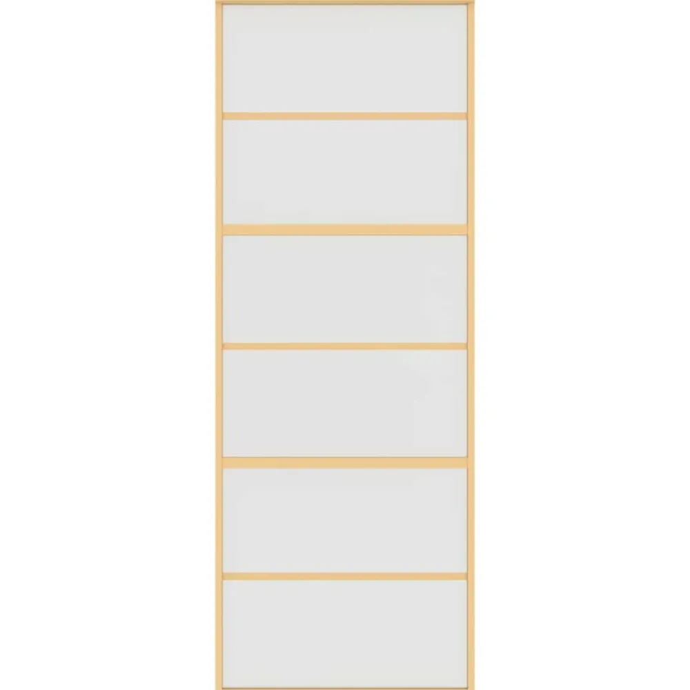 vidaXL Materiales De Construcción-Puerta corredera dorada vidrio ESG esmerilado aluminio 76x205cm