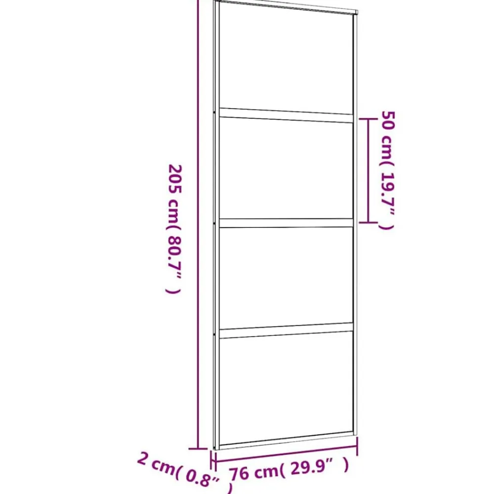 vidaXL Materiales De Construcción-Puerta corredera dorada de vidrio ESG transparente y aluminio