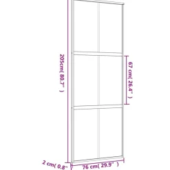 vidaXL Materiales De Construcción-Puerta corredera dorada de vidrio ESG transparente y aluminio