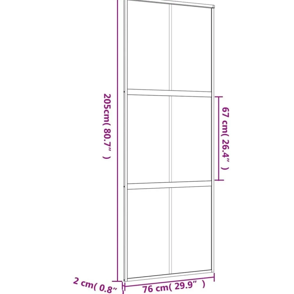 vidaXL Materiales De Construcción-Puerta corredera dorada de vidrio ESG transparente y aluminio