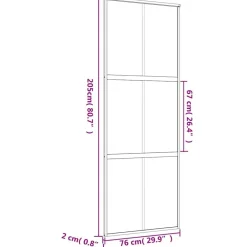 vidaXL Materiales De Construcción-Puerta corredera dorada de vidrio ESG transparente y aluminio