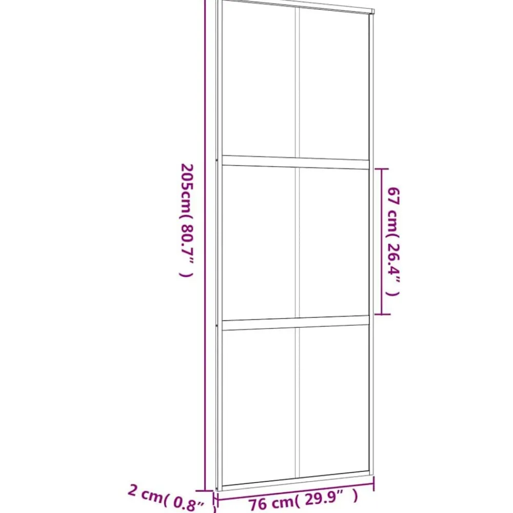 vidaXL Materiales De Construcción-Puerta corredera dorada de vidrio ESG transparente y aluminio