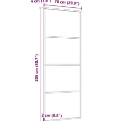 vidaXL Materiales De Construcción-Puerta corredera ESG vidrio y aluminio blanca 76x205 cm