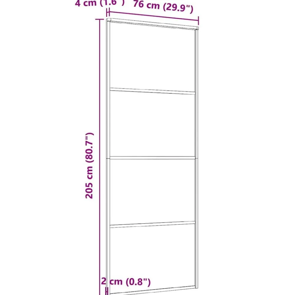 vidaXL Materiales De Construcción-Puerta corredera ESG vidrio y aluminio blanca 76x205 cm