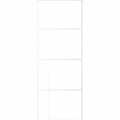 vidaXL Materiales De Construcción-Puerta corredera ESG vidrio y aluminio blanca 76x205 cm
