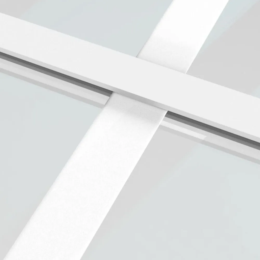 vidaXL Materiales De Construcción-Puerta corredera ESG vidrio y aluminio blanca 76x205 cm