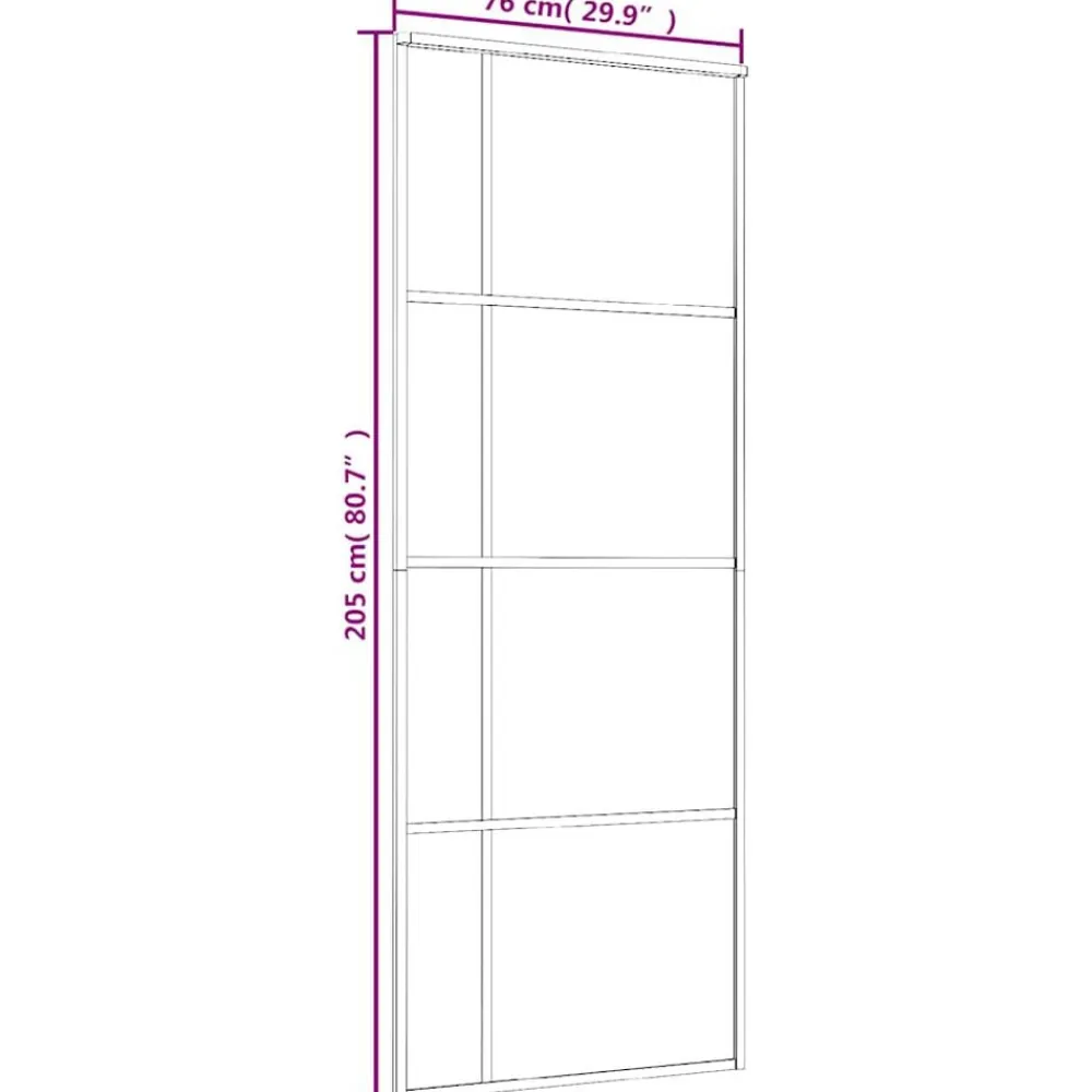 vidaXL Materiales De Construcción-Puerta corredera ESG vidrio y aluminio blanca 76x205 cm