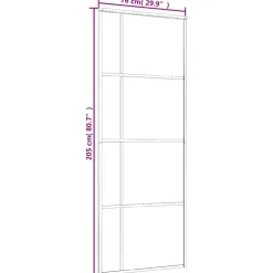 vidaXL Puerta corredera ESG vidrio y aluminio negra 76x205 cm Negro Discount