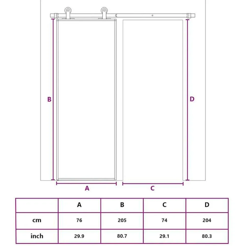 vidaXL Puerta corredera ESG vidrio y aluminio negra 76x205 cm Outlet