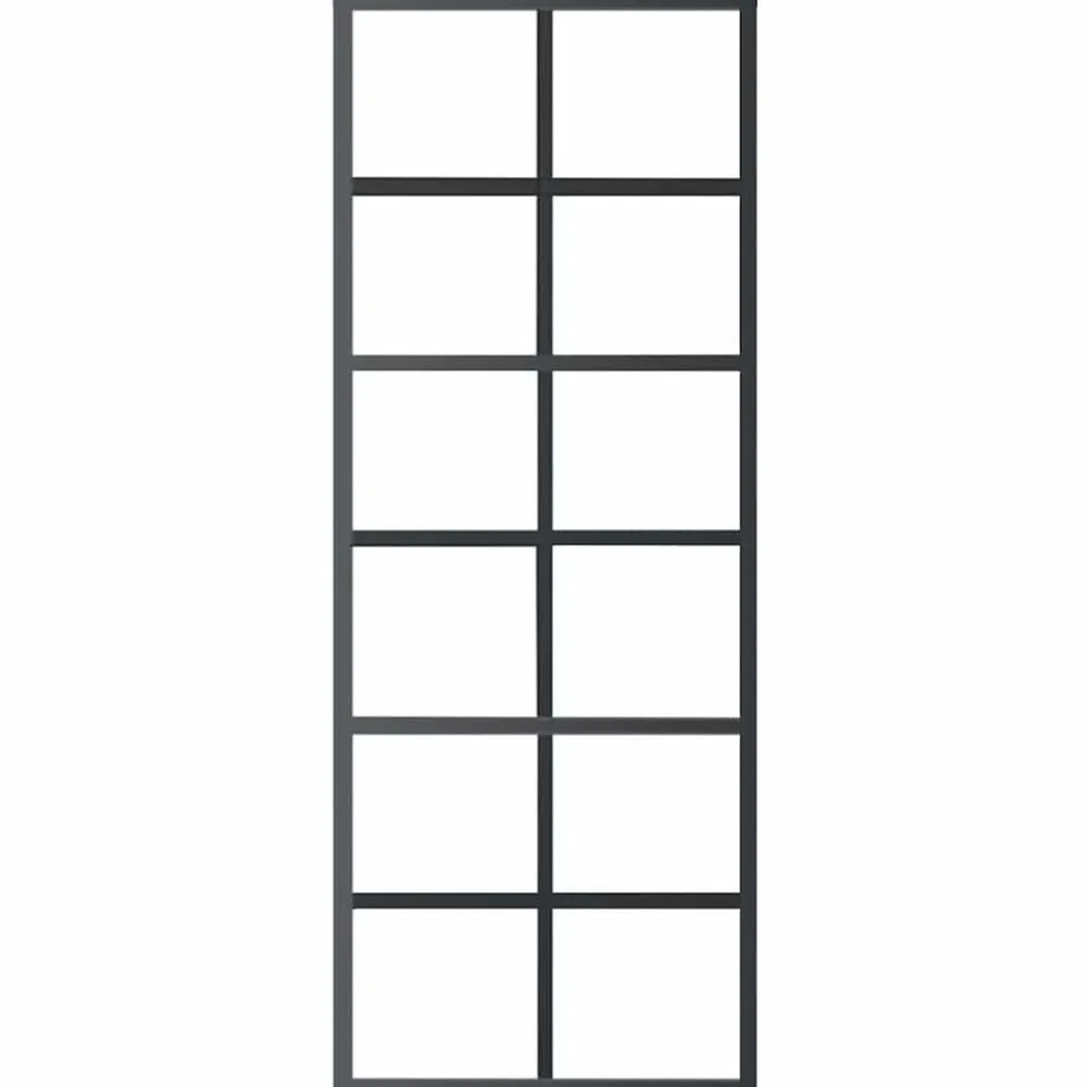 vidaXL Puerta corredera ESG vidrio y aluminio negra 76x205 cm Discount