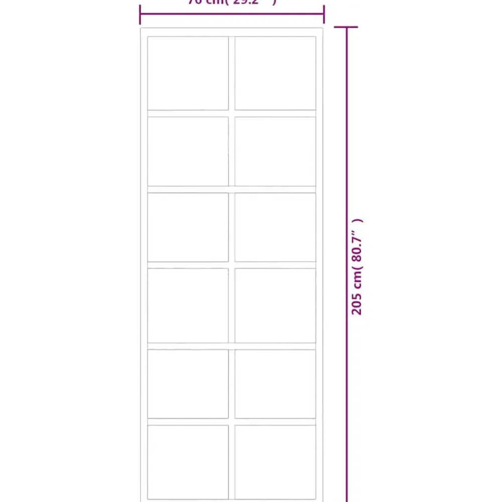 vidaXL Puerta corredera ESG vidrio y aluminio negra 76x205 cm Discount
