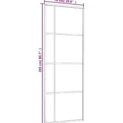 vidaXL Puerta corredera ESG vidrio y aluminio blanca 76x205 cm Blanco Clearance