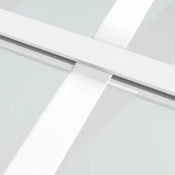 vidaXL Materiales De Construcción-Puerta corredera ESG vidrio y aluminio blanca 76x205 cm