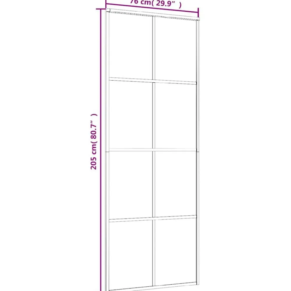 vidaXL Materiales De Construcción-Puerta corredera ESG vidrio y aluminio blanca 76x205 cm