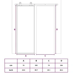 vidaXL Puerta corredera ESG vidrio y aluminio 76x205 cm Blanco