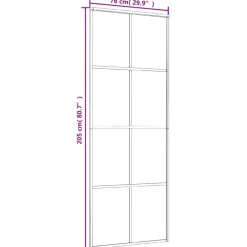 vidaXL Materiales De Construcción-Puerta corredera ESG vidrio y aluminio blanca 76x205 cm