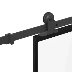 vidaXL Puerta corredera set herrajes vidrio templado aluminio 76x205cm Clearance