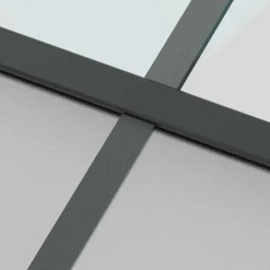 vidaXL Materiales De Construcción-Puerta corredera set herrajes vidrio templado aluminio 76x205cm