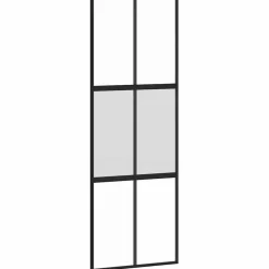 vidaXL Puerta corredera set herrajes vidrio templado aluminio 76x205cm