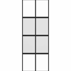 vidaXL Materiales De Construcción-Puerta corredera vidrio templado y aluminio negra 76x205 cm