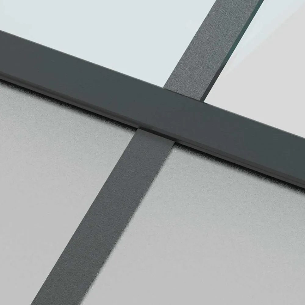 vidaXL Materiales De Construcción-Puerta corredera vidrio templado y aluminio negra 76x205 cm