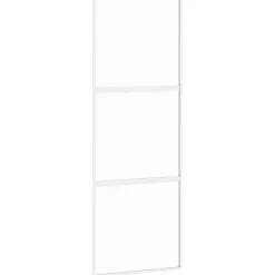 vidaXL Materiales De Construcción-Puerta corredera vidrio templado y aluminio blanca 76x205 cm
